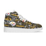 Pittsburgh Steelers Zubaz Women's Synthetic Leather Stitching Shoes - Image 5