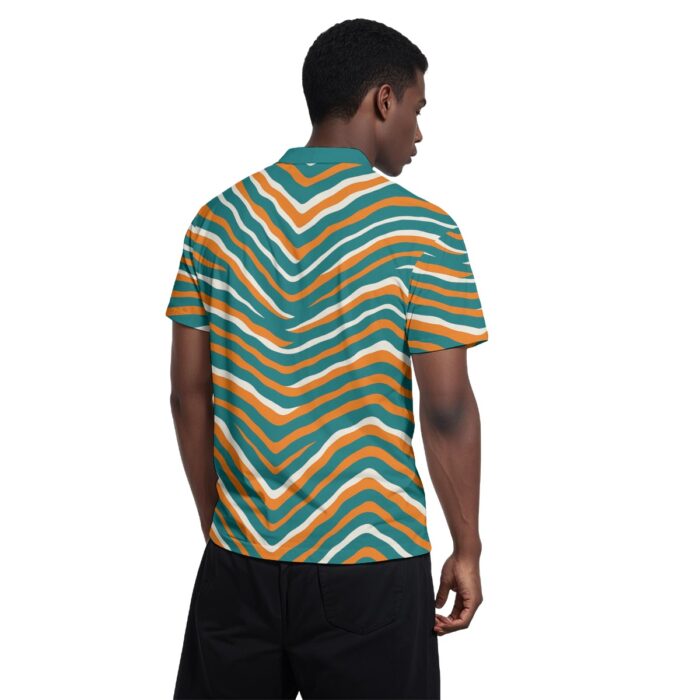 Miami Dolphins Zubaz All-Over Print Men's Polo Collar Jersey - Image 2
