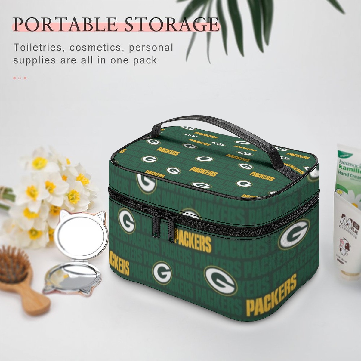 Green Bay Packers Large Capacity Toiletry Organizer Bag - Image 2