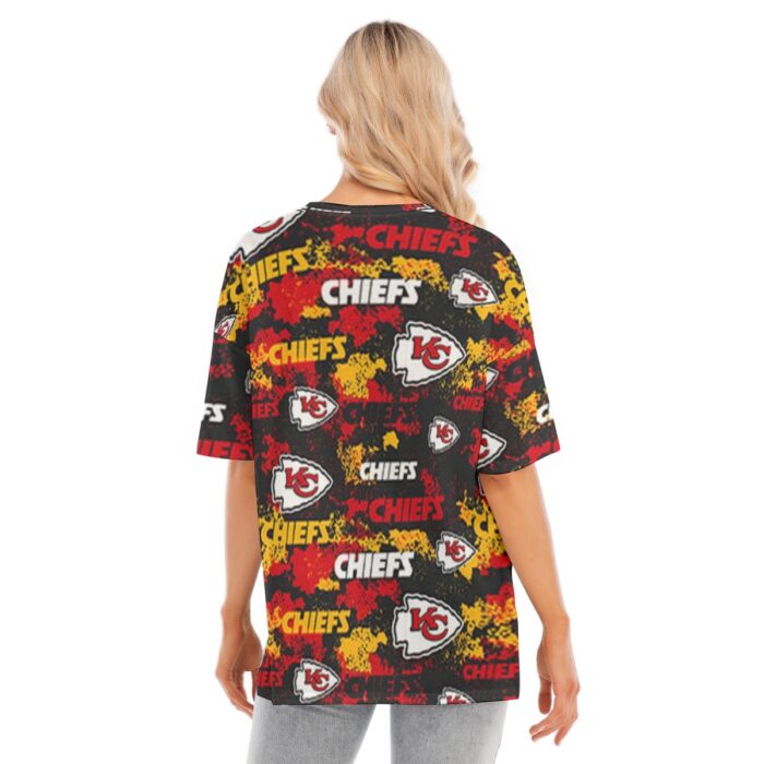 Kansas City Chiefs  Women's Short Sleeves T-shirt With Hem Split - Image 3