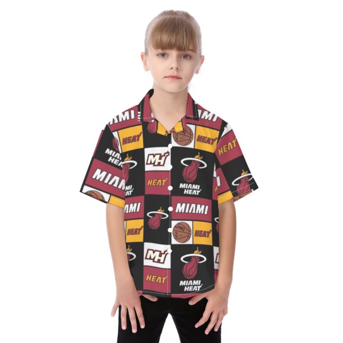 Miami Heat Kid's Hawaiian Vacation Shirt - Image 1