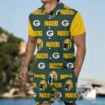 Green Bay Packers All-Over Print Men's Summer Shirt Set - Image 2