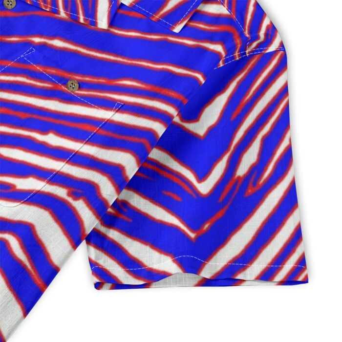 Buffalo Bills Zubaz All-Over Print Men's Casual Hawaiian Short Sleeve Shirt | 125GSM Cotton - Image 2