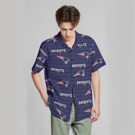 New England Patriots Zubaz All-Over Print Hawaiian Shirt With Pocket|115GSM Cotton poplin