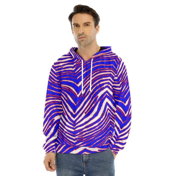 Buffalo Bills Zubaz All-Over Print Men's Pullover Hoodie | Velvet - Image 2