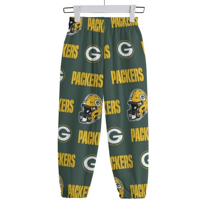Green Bay Packers All-Over Print Kid's Sweatpants | 310GSM Cotton - Image 2