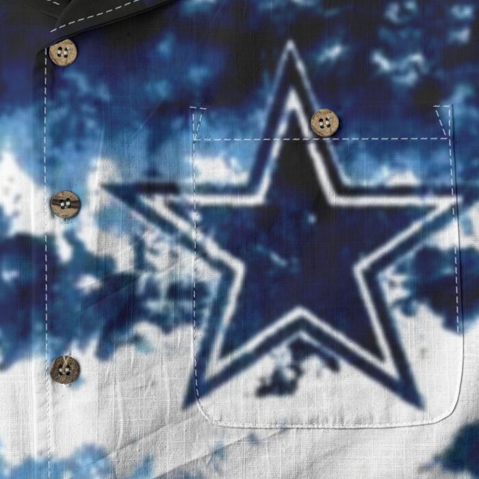 Dallas Cowboys Zubaz All-Over Print Men's Casual Hawaiian Short Sleeve Shirt | 125GSM Cotton - Image 2
