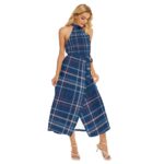 New England Patriots Zubaz All-Over Print Women's Wrap Hem Belted Halter Dress - Image 3