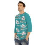 Miami Dolphins Zubaz All-Over Print Men's Bracelet Sleeve T-shirt With Button Closure - Image 2
