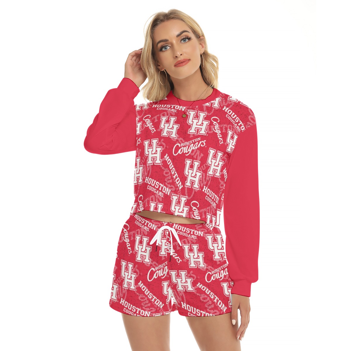 Houston - Cougars Women's Short Sweatshirt And Pants Suit