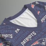 New England Patriots Zubaz All-Over Print Women's V-neck T-shirt With Short Sleeve