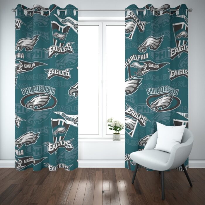 Philadelphia Eagles Zubaz Blackout Grommet Curtains | 265(gsm) - Image 1