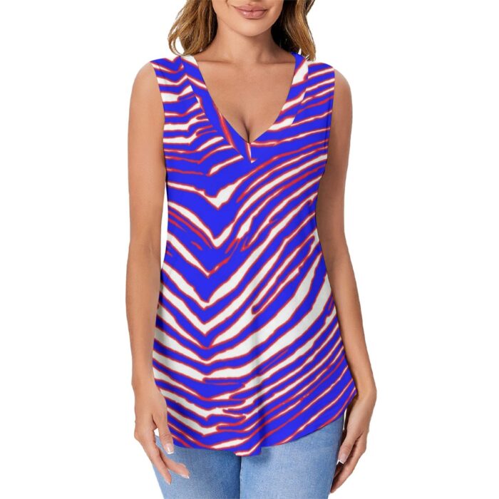 Buffalo Bills Zubaz All-Over Print Women's Sports Vest|180GSM COTTON - Image 2