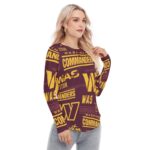 Washington Commanders Women's Raglan Sleeves U-Shaped Hem Long Sleeves Blouse - Image 3
