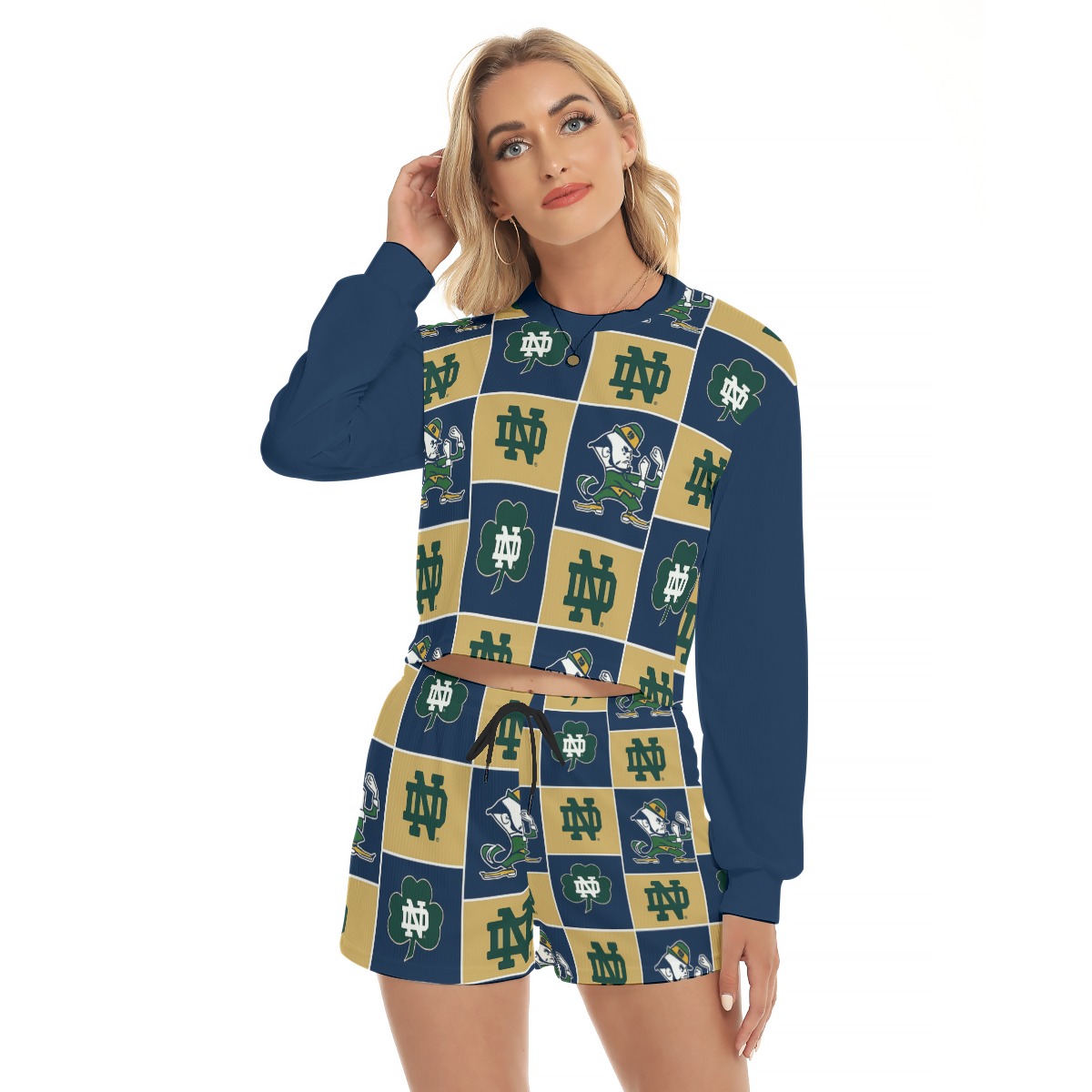 Notre Dame - Fighting Irish Women's Short Sweatshirt And Pants Suit