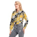 Pittsburgh Steelers Zubaz All-Over Print Women's Crop Top Hoodie With Zipper Closure - Image 4