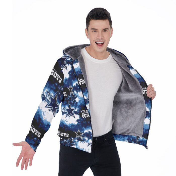 Dallas Cowboys Zubaz All-Over Print Men's Sherpa Fleece Zip Up Hoodie - Image 4