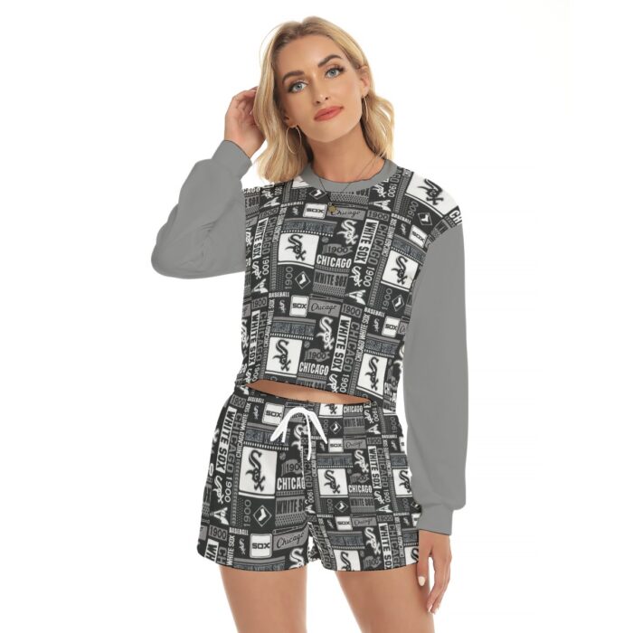 Chicago White Sox Women's Short Sweatshirt And Pants Suit - Image 1