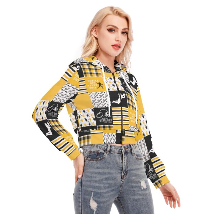 Pittsburgh Steelers Zubaz All-Over Print Women's Crop Top Hoodie With Zipper Closure - Image 1