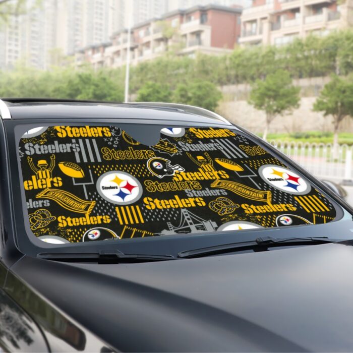 Pittsburgh Steelers Zubaz Windshield Sunshade | 145cm(57.1”) - Image 2