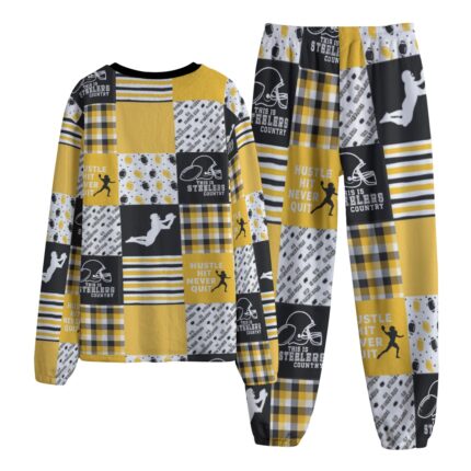 Pittsburgh Steelers Zubaz All-Over Print Unisex Thicken Pajama Suit