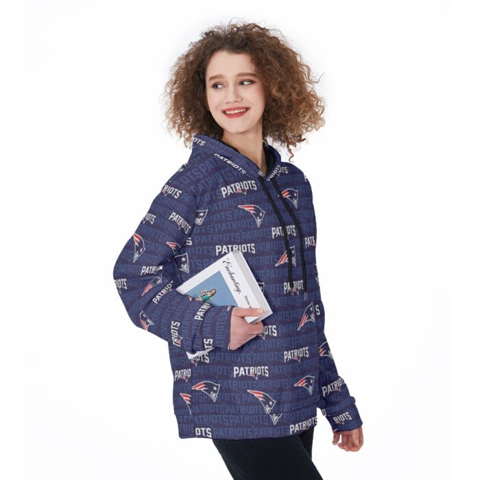 New England Patriots All-Over Print Women's Heavy Fleece Hoodie - Image 4