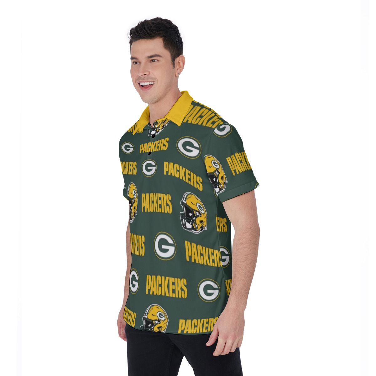 Green Bay Packers All-Over Print Men's Polo Shirt
