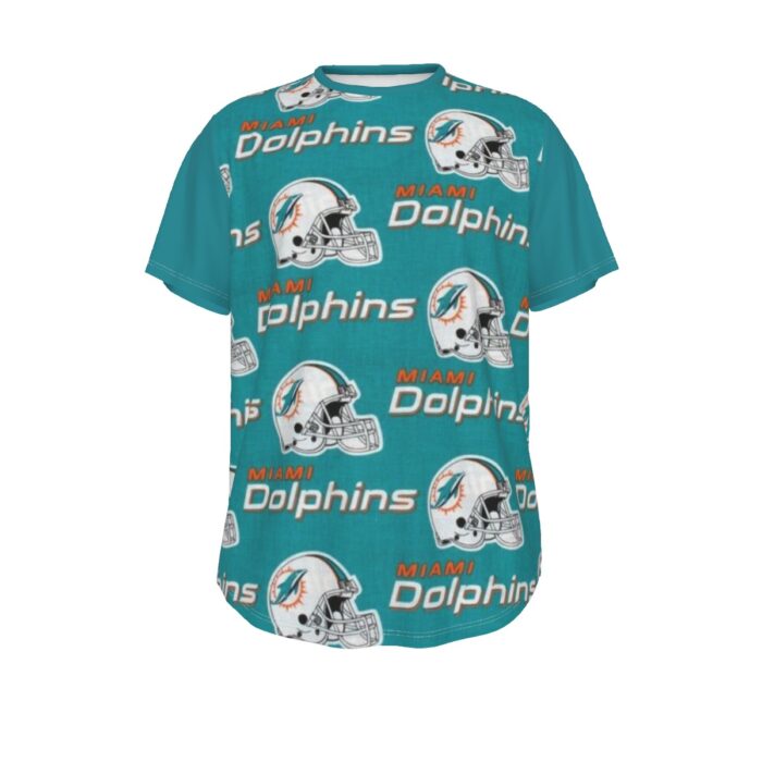 Miami Dolphins Zubaz All-Over Print Men's Short Sleeve Rounded Hem T-shirt - Image 2