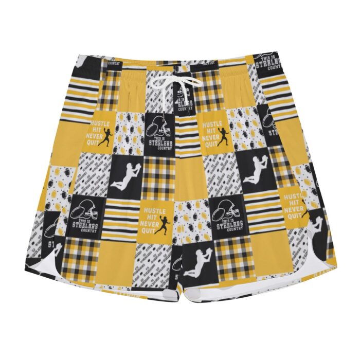 Pittsburgh Steelers Zubaz All-Over Print Men's Side Split Running Sport Shorts - Image 4