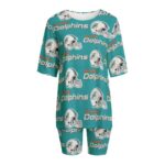 Miami Dolphins Zubaz All-Over Print Women's T-shirt Set With Short Sleeve - Image 2