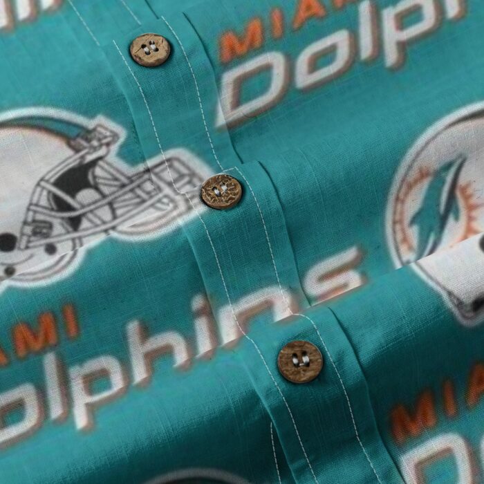 Miami Dolphins Zubaz All-Over Print Men's Breathable Cotton Shirt|125GSM - Image 1