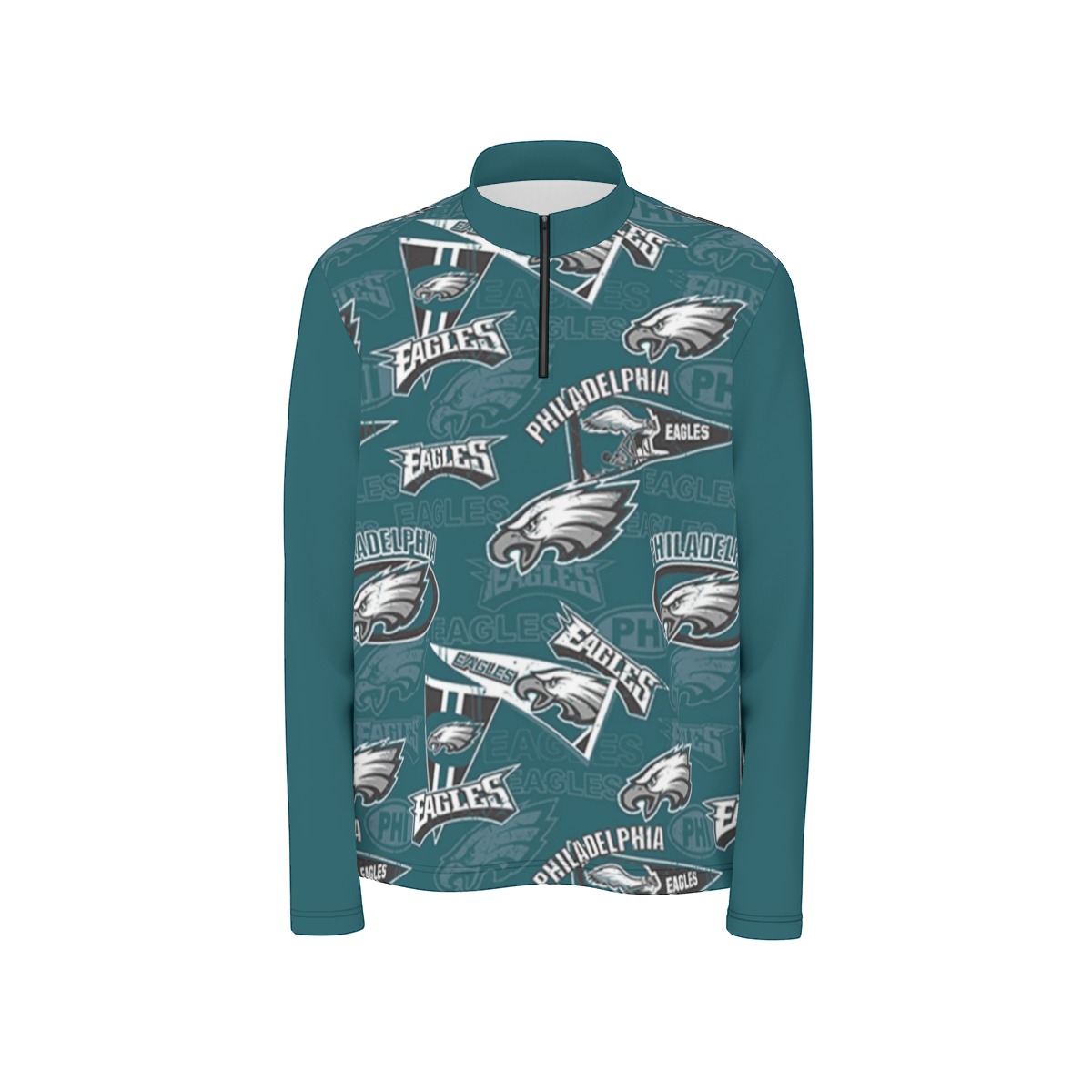 Philadelphia Eagles Zubaz All-Over Print Men's Half Zip Pullover - Image 3