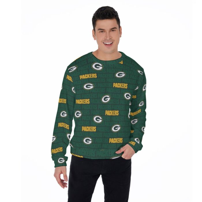 Green Bay Packers All-Over Print Men's Thicken Sweater - Image 4