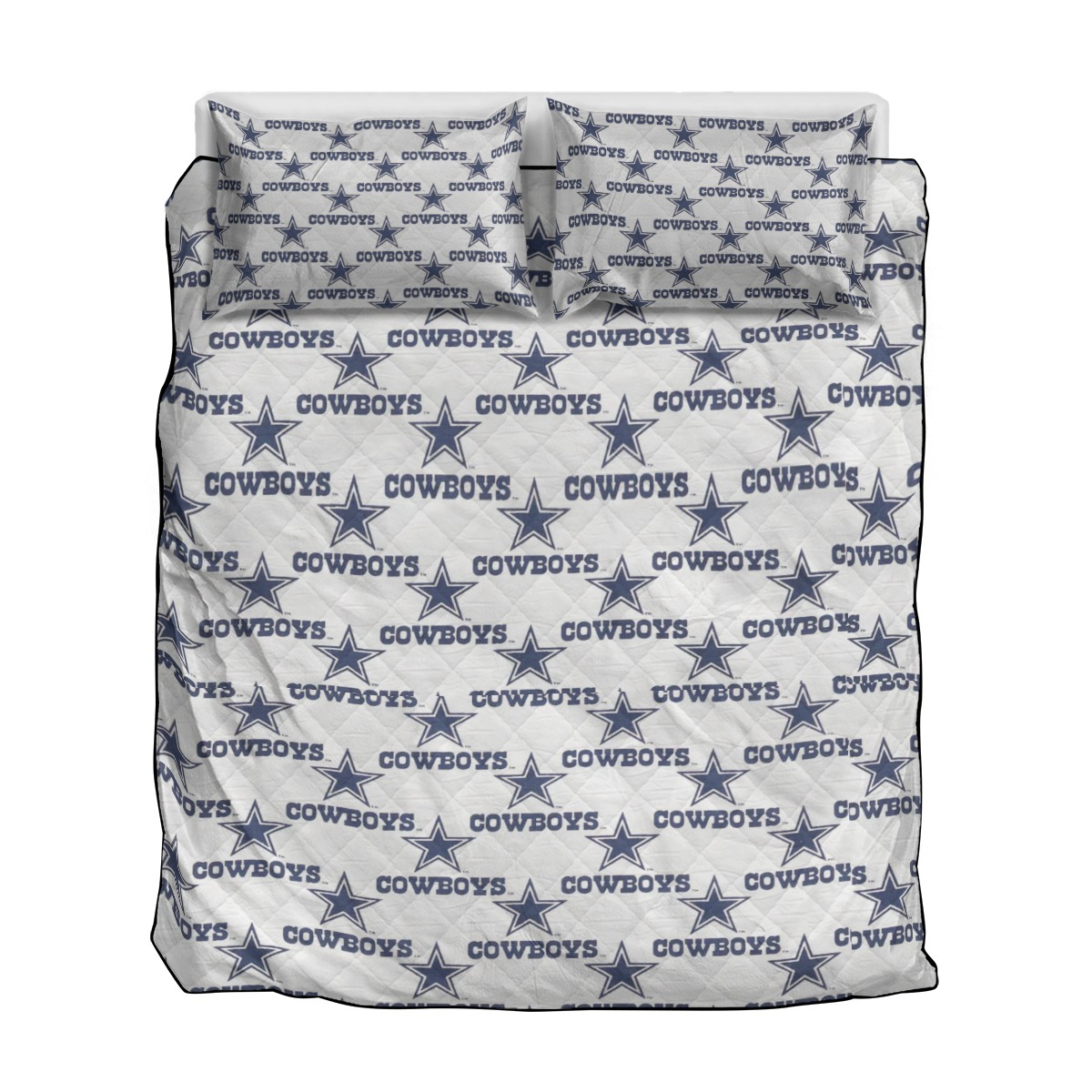 Dallas Cowboys Zubaz Quilt & Pillow Cases With Edge-wrapping Strips