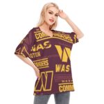 Washington Commanders Women's Bat Sleeves Blouse | 190GSM Cotton - Image 2