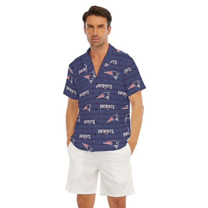 New England Patriots All-Over Print Men's Deep V-neck Short Sleeve T-shirt - Image 7