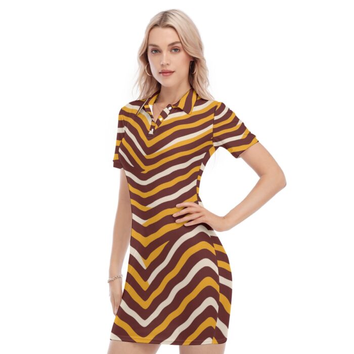 Washington Commanders zubaz Women's Polo Collar Dress - Image 3