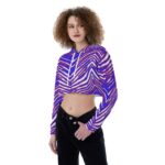 Buffalo Bills Zubaz All-Over Print Women's Crop Top Hoodie - Image 2