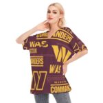 Washington Commanders Women's Bat Sleeves Blouse | 190GSM Cotton - Image 3