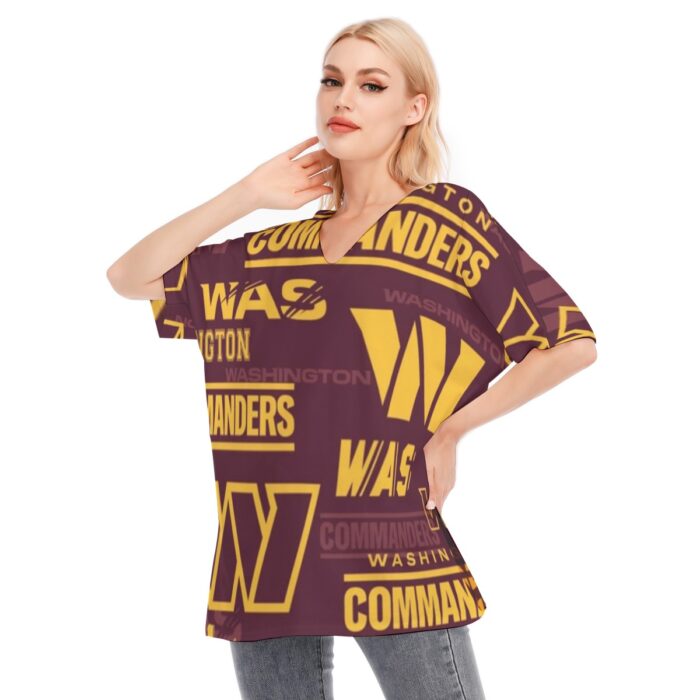 Washington Commanders Women's Bat Sleeves Blouse | 190GSM Cotton - Image 3