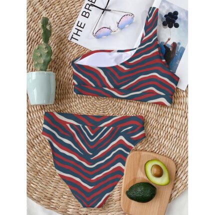 New England Patriots All-Over Print Women's Bikini With Single Shoulder