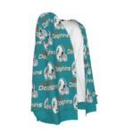 Miami Dolphins Zubaz All-Over Print Women's Imitation Knitted Cardigan - Image 4