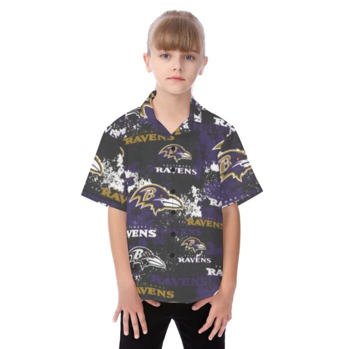 Baltimore Ravens Kid's Hawaiian Vacation Shirt - Image 1