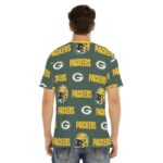 Green Bay Packers All-Over Print Men's Short Sleeve T-shirt With Button Closure - Image 4