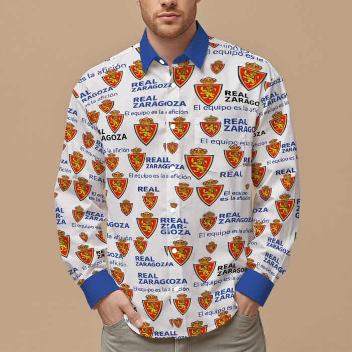 Camisa de hombre manga larga Real Zaragoza  Men's Slim Fit Long Sleeve Shirt - Image 1