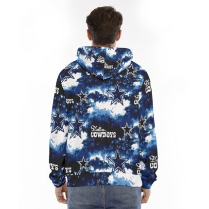 Dallas Cowboys Zubaz All-Over Print Men's Hoodie With Placket Double Zipper