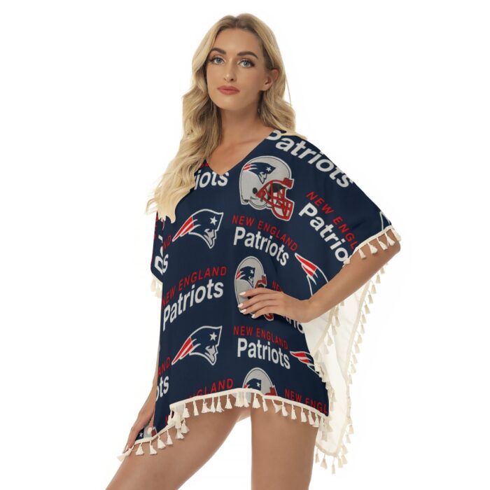 New England Patriots Zubaz All-Over Print Women's Square Fringed Shawl - Image 1