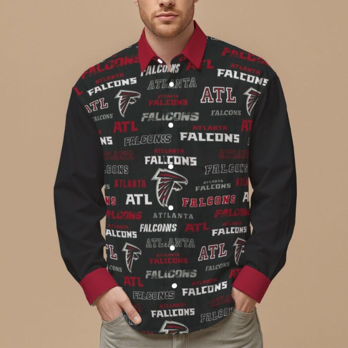 Atlanta Falcons Men's Slim Fit Long Sleeve Shirt - Image 1