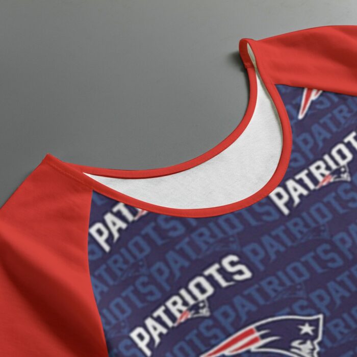 New England Patriots Zubaz All-Over Print Women's Round Neck T-shirt With Raglan Sleeve - Image 4