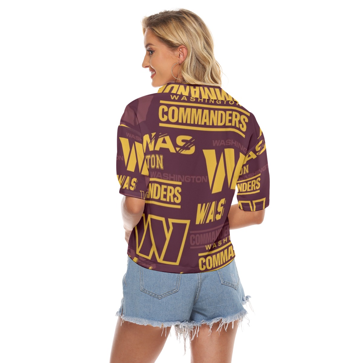 Washington Commanders Women's V-neck Shirts - Image 4